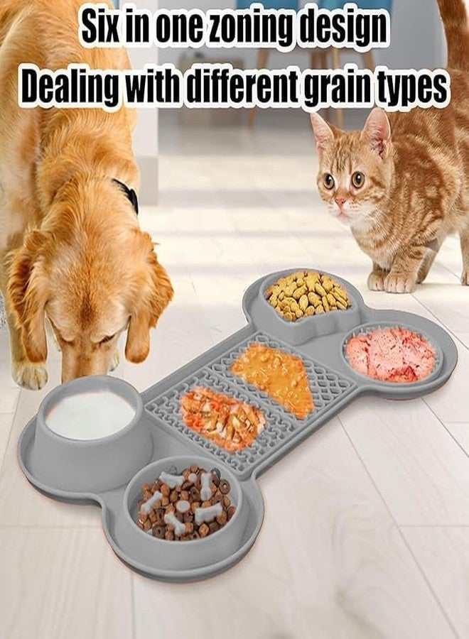 JAMBUVANTI Multifunctional Pet Food Bowl Licking Pad 6 in 1 Different Pattern Dog and Cat Suction Cup Slow Food Pads Dog and cat Specific Lick Mat Slow Feeder Pet Food Bowl Licking Pads Multicolour - Image 3